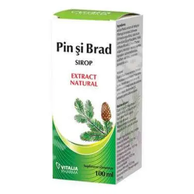 Sirop natural din muguri de pin și brad, 100 ml, Vitalia