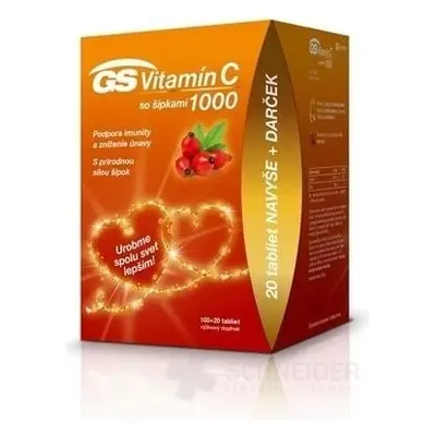 GS Vitamina C 1000+cones, 100+20 tbl 1×100+20 tbl, supliment nutritiv