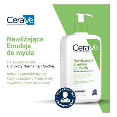 CeraVe, emulsie de curățare hidratantă, piele normală și uscată, 473 ml