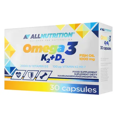 Allnutrition Omega 3 K2 + D3, ulei de pește 1000 mg + vitamina K 100 µg + vitamina D 2000 UI, 30