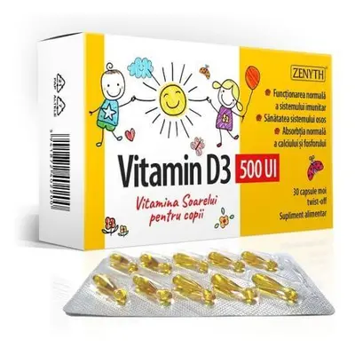 Vitamina D3 500 UI pentru copii, 30 capsule, Zenyth