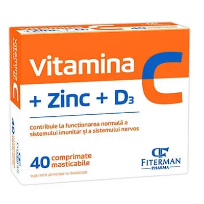 Vitamina C+Zn+D3, 40 comprimate masticabile, Fiterman