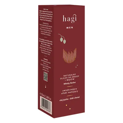 Hagi Men Whisky Barber, ulei natural pentru barbă și mustață, 30ml