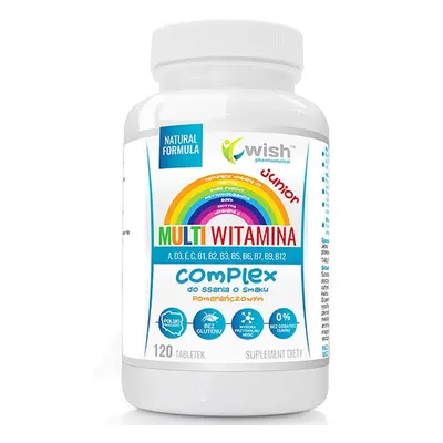 Wish Multivitamin Complex Junior, aromă de portocale, 120 pastile