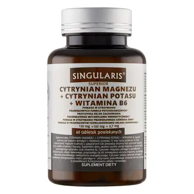 Singularis Superior Citrat de magneziu + Citrat de potasiu + Vitamina B6, 60 comprimate filmate