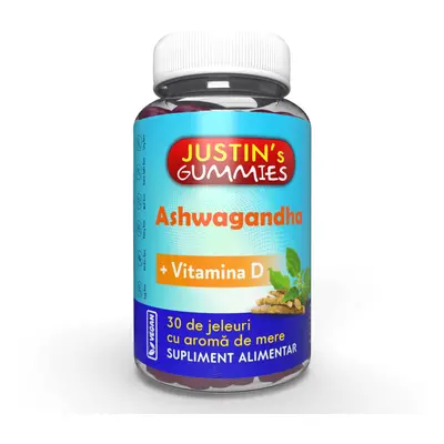 Jeleuri Ashwagandha + Vitamina D Justins, 30 bucati, Justin Pharma