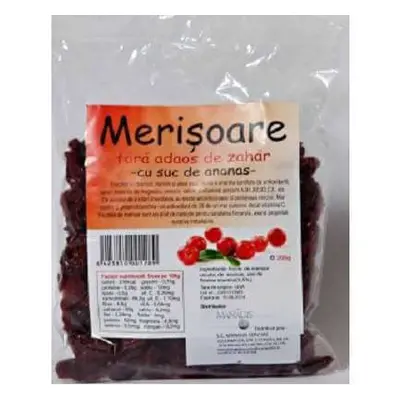 Merisoare Bio cu suc de ananas, 200 gr, Managis