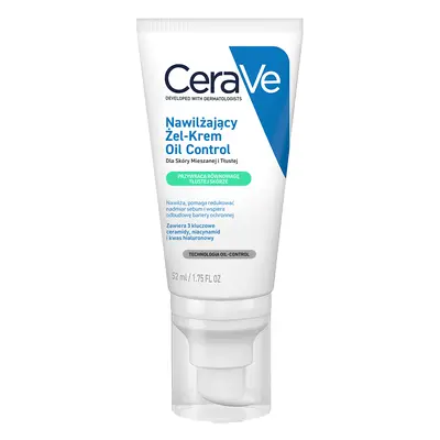 CeraVe Oil Control, gel-cremă hidratant, piele mixtă și grasă, 52 ml