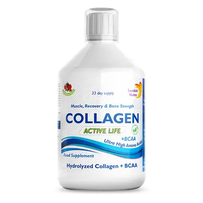 Colagen Lichid Hidrolizat Tip 1, 2 și 3 Active Life 5000 mg, 500 ml, Swedish Nutra