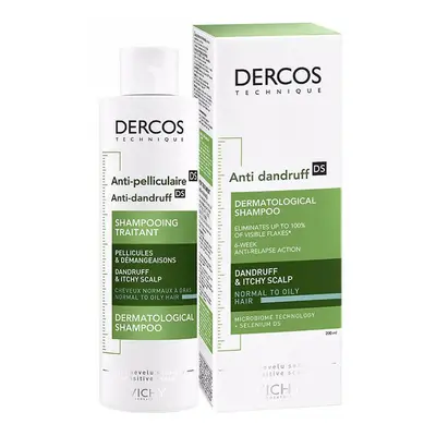 Vichy Dercos Anti Dandruff DS, șampon anti-mătreață, păr normal și gras, 200 ml