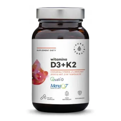 Vitamina D3 2000 UI + K2 (90 capsule) Aura Herbals