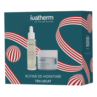 Pachet Crema hidratanta + Serum cu Peptide si HA Aquafil Hydra Rich, 50 ml + 30 ml, Ivatherm