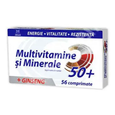 Multivitamine și Minerale cu Ginseng 50+, 56 comprimate, Zdrovit