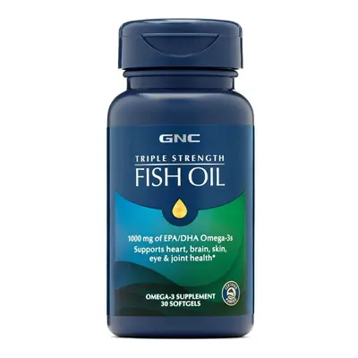 Triple Strength Fish Oil, Ulei de Peste, 1000 mg Omega-3 EPA si DHA, 30 cps, GNC