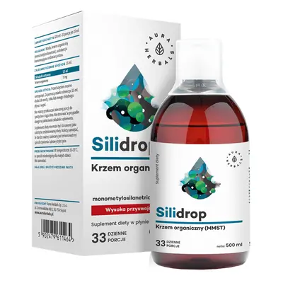 Aura Herbals Silidrop, siliciu organic (MMST) 5 mg, 500 ml