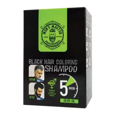 Sampon nuantator Black pentru par si barba pentru barbati, 10 x 25 ml, Men's Master Professional