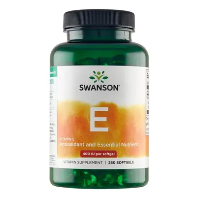 Swanson E, vitamina E naturală 400 UI, 250 capsule gel