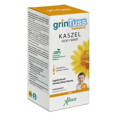 GrinTuss Pediatric, tuse uscată și umedă, sirop pentru copii cu vârsta peste 1 an, 128 g