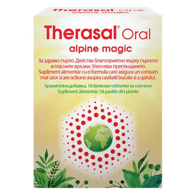 Pastile pentru supt din plante Therasal Oral Alpine Magic, 18 pastile, Vedra