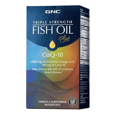 Gnc Triple Strength Fish Oil Plus Coq-10, Ulei De Peste Plus Coenzima Q-10, 60 Cps