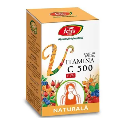 Vitamina C 500 naturală F174, 10 plicuri, Fares