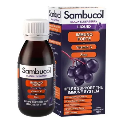 Sirop cu soc negru, vitamina C și zinc Immuno Forte, 120 ml, Sambucol