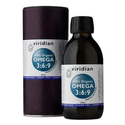 Viridian 100% organic Omega 3:6:9 ulei, 200 ml