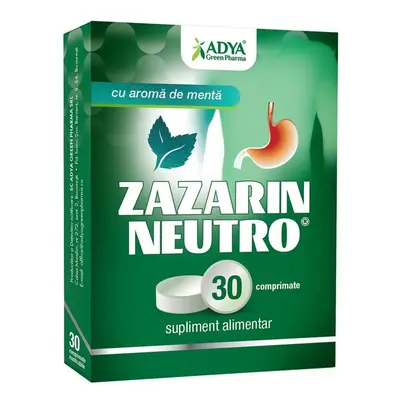 Supliment alimentar pentru arsuri gastrice Zazarin Neutro Menta , 30 comprimate, Adya Green Phar