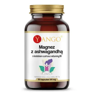 Magneziu cu ashwagandha cu șofran și vitamina B6 90 capsule Yango