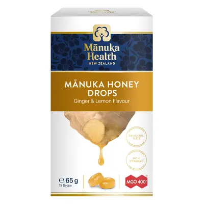 Bomboane cu miere de Manuka MGO 400+ si aromă naturală de ghimbir și lămaie, 65 g, Manuka Health