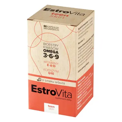 EstroVita Teen Skin, esteri de acizi grași Omega 3-6-9, aromă de pepene verde, 60 capsule vegane