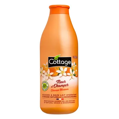 Gel de dus si lapte de baie cu flori de portocal, 750 ml, Cottage