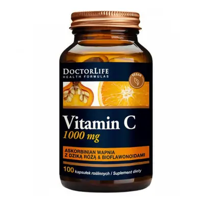 Doctor Life Vitamina C, vitamina C tamponată, trandafir și bioflavonoide, 100 capsule