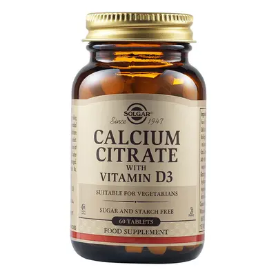 Citrat de calciu cu vitamina D3, 60 tablete, Solgar