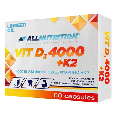 Allnutrition Vit D3 4000 + K2, vitamina D 4000 UI + vitamina K 100 µg, 60 capsule