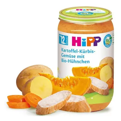 Meniu cu pui, cartofi si dovleac, 250 g, Hipp