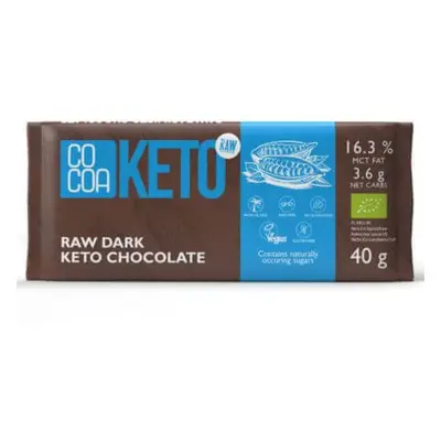 Ciocolata neagra Bio cu ulei de cocos MCT Keto, 40 g, Cocoa