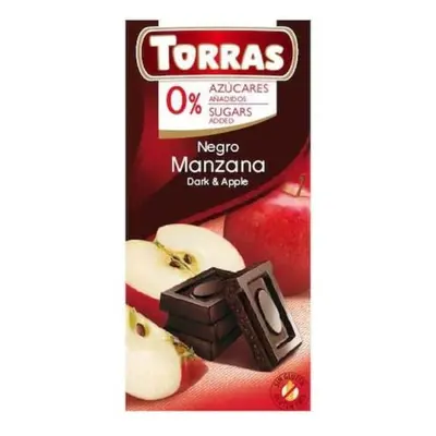 Ciocolata neagra cu mere fara zahar si gluten 75g TORRAS