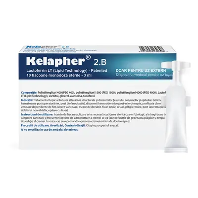 KELAPHER 2B crema tratament cu nano-lactoferina 15%, 30 ml, Solartium