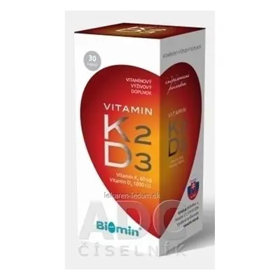 Biomin VITAMINA K2 + D3 1000 U.I. 1×30 cps, supliment alimentar