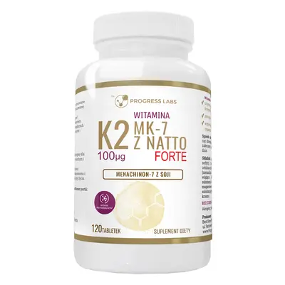 Progress Labs Vitamina K2 MK-7 cu Natto Forte 100 µg, 120 capsule