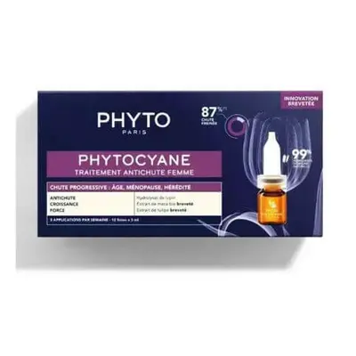 Tratament pentru caderea ocazionala a parului pentru femei Phytocyane, 12 x 5 ml, Phyto