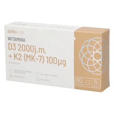 SEMA Lab Vitamina D3 2000 UI + K2 (MK-7) 100 µg, 60 capsule moi