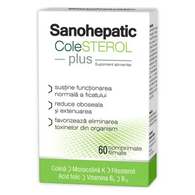 Sanohepatic COLESTEROL Plus, 60 comprimate filmate, Zdrovit