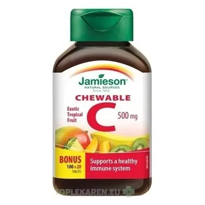 JAMIESON VITAMINA C 500 mg fructe tropicale 1×120 tbl, VITAMINA C, fructe tropicale