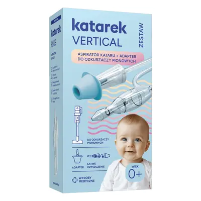 Kit Katarek Vertical, aspirator nazal + adaptor pentru aspirator vertical, de la naștere