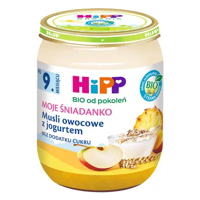 HiPP Moje Śniadanko Bio, muesli de fructe cu iaurt, după 9 luni, 160 g