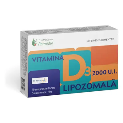 Vitamina D3 2000UI Lipozomala, 40 comprimate filmate, Laboratoarele Remedia