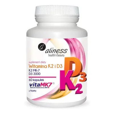 Aliness Vitamina K2 MK-7 100 µg + D3 2000 UI, 60 capsule