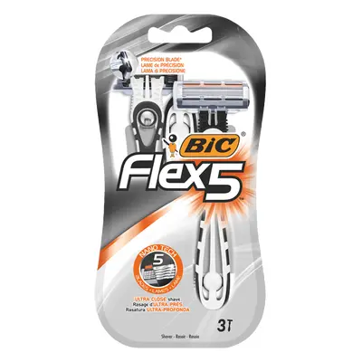 BIC Flex 5, aparat de ras pentru bărbați, cu cinci lame, de unică folosință, 3 bucăți